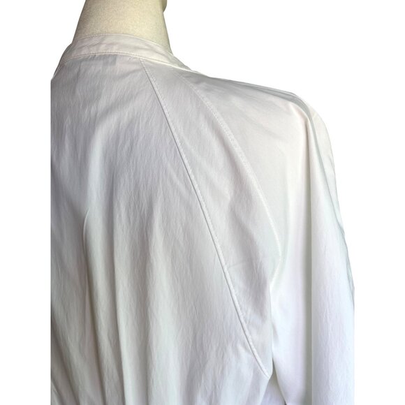 Athleta Womens Shirt Size M Shacket Tunic Pullover White Elastic Waist Oversized - Picture 7 of 10